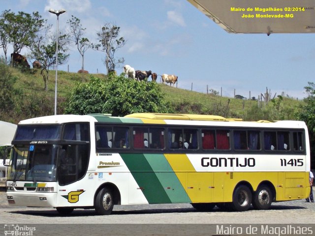 Empresa Gontijo de Transportes 11415 na cidade de João Monlevade, Minas Gerais, Brasil, por Mairo de Magalhães. ID da foto: 3320730.