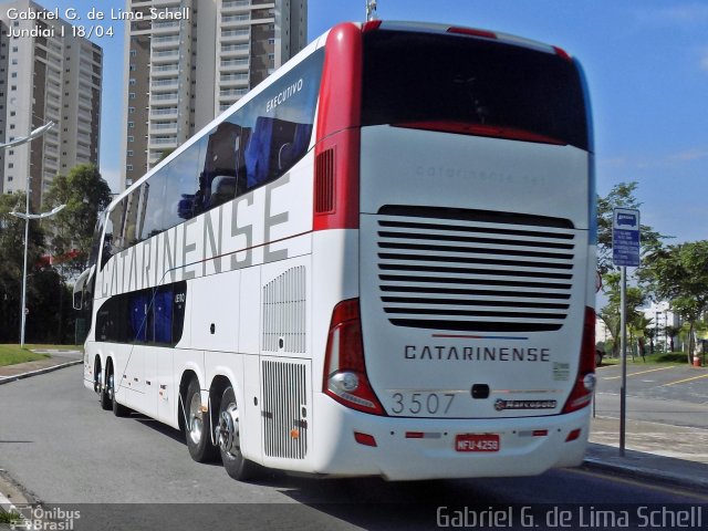 Auto Viação Catarinense 3507 na cidade de Jundiaí, São Paulo, Brasil, por Gabriel Giacomin de Lima. ID da foto: 3321378.