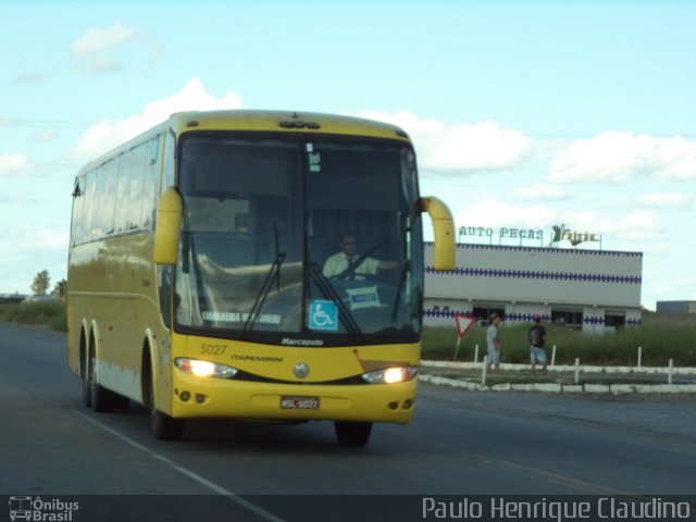 Viação Itapemirim 5027 na cidade de Águas Vermelhas, Minas Gerais, Brasil, por Paulo Henrique Claudino. ID da foto: 3320904.