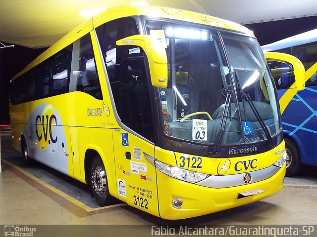 CVC Turismo 3122 na cidade de Guaratinguetá, São Paulo, Brasil, por Fabio Alcantara. Número da foto: #3258011.