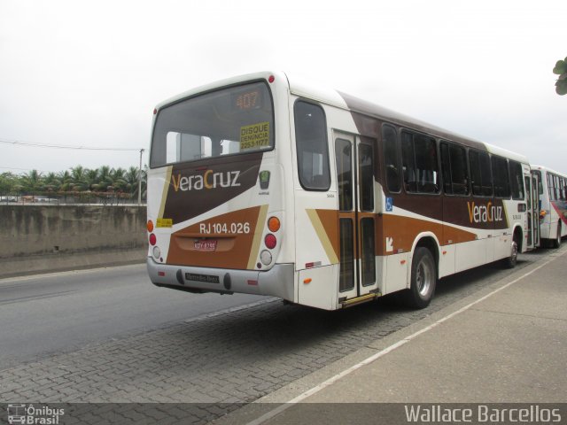 Auto Ônibus Vera Cruz RJ 104.026 na cidade de Duque de Caxias, Rio de Janeiro, Brasil, por Wallace Barcellos. Número da foto: #3258844.