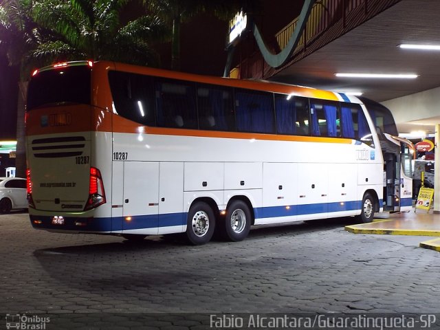 Expresso União 10287 na cidade de Guaratinguetá, São Paulo, Brasil, por Fabio Alcantara. ID da foto: 3257827.