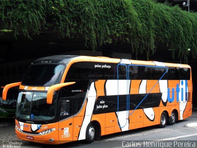 UTIL - União Transporte Interestadual de Luxo 11501 na cidade de Belo Horizonte, Minas Gerais, Brasil, por Carlos Henrique Pereira. Número da foto: #3258596.