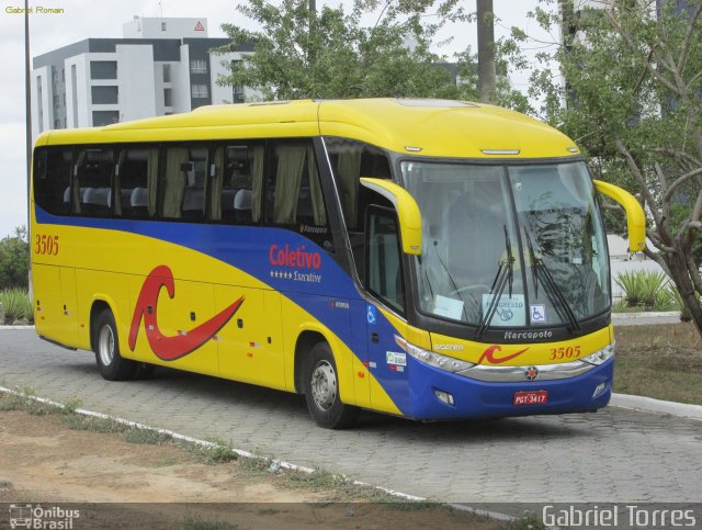 Coletivo Transportes 3505 na cidade de Campina Grande, Paraíba, Brasil, por Gabriel Torres. Número da foto: #3257451.