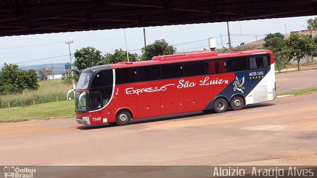 Expresso São Luiz 7160 na cidade de Rondonópolis, Mato Grosso, Brasil, por Aloizio  Araújo Alves. Número da foto: #3322749.