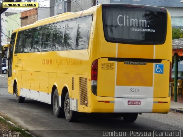 Viação Itapemirim 9513 na cidade de Caruaru, Pernambuco, Brasil, por Lenilson da Silva Pessoa. ID da foto: 3323632.