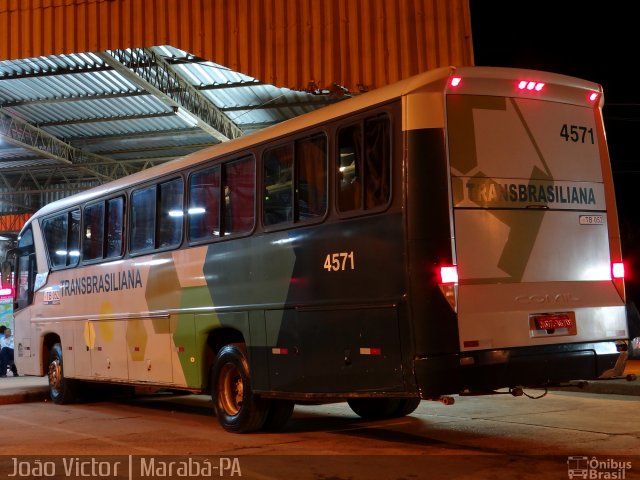 Transbrasiliana Transportes e Turismo 4571 na cidade de Marabá, Pará, Brasil, por João Victor. ID da foto: 3260491.