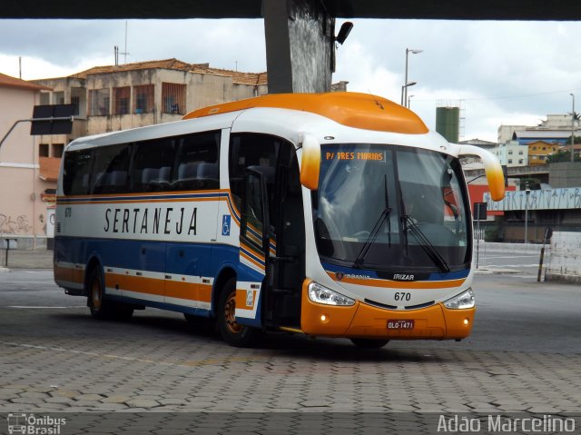 Viação Sertaneja 670 na cidade de Belo Horizonte, Minas Gerais, Brasil, por Adão Raimundo Marcelino. Número da foto: #3265788.