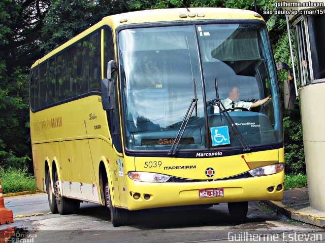 Viação Itapemirim 5039 na cidade de São Paulo, São Paulo, Brasil, por Guilherme Estevan. ID da foto: 3268973.