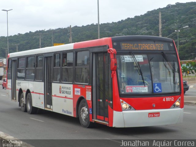 Express Transportes Urbanos Ltda 4 8012 na cidade de São Paulo, São Paulo, Brasil, por Jonathan  Aguiar Correa. Número da foto: #3268405.