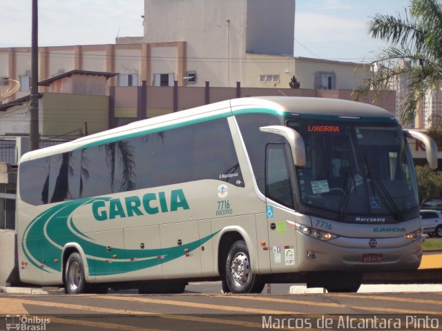Viação Garcia 7716 na cidade de Londrina, Paraná, Brasil, por Marcos de Alcantara Pinto. Número da foto: #3271295.