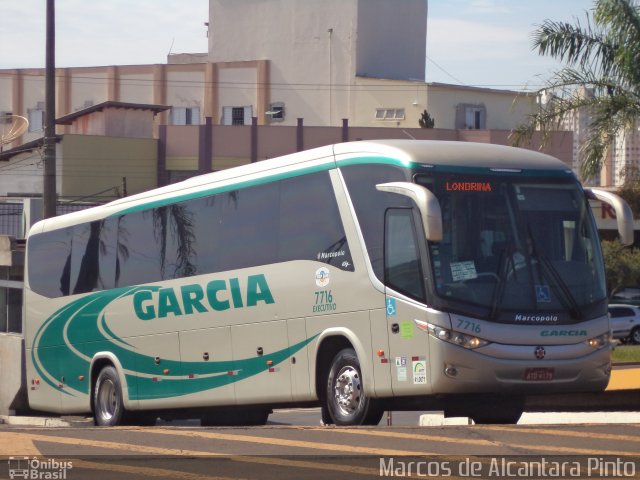 Viação Garcia 7716 na cidade de Londrina, Paraná, Brasil, por Marcos de Alcantara Pinto. ID da foto: 3271295.