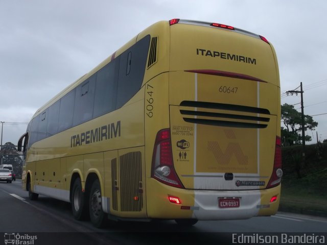 Viação Itapemirim 60647 na cidade de Guarulhos, São Paulo, Brasil, por Edmilson Bandeira. ID da foto: 3273490.