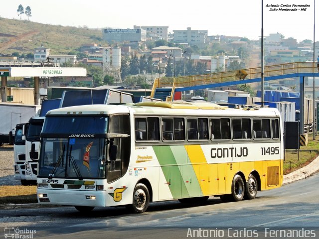 Empresa Gontijo de Transportes 11495 na cidade de João Monlevade, Minas Gerais, Brasil, por Antonio Carlos Fernandes. ID da foto: 3272518.