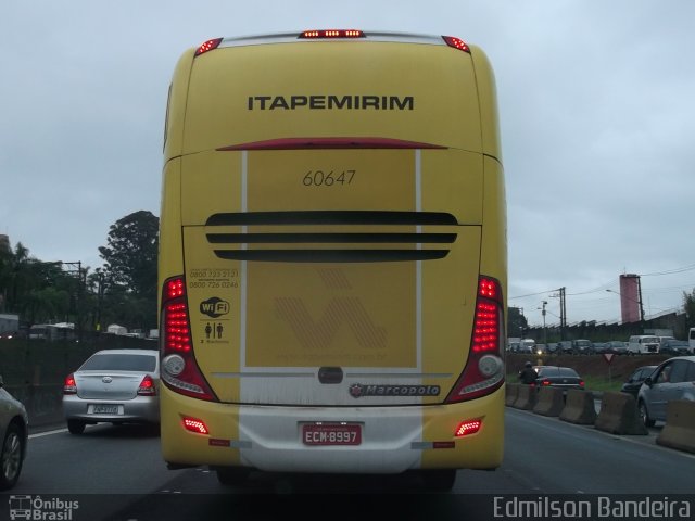 Viação Itapemirim 60647 na cidade de Guarulhos, São Paulo, Brasil, por Edmilson Bandeira. Número da foto: #3273480.