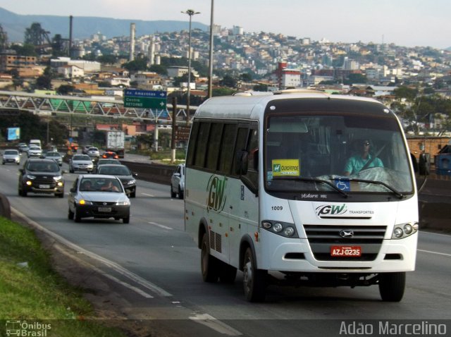GW Transportes e Turismo 1009 na cidade de Belo Horizonte, Minas Gerais, Brasil, por Adão Raimundo Marcelino. Número da foto: #3351317.