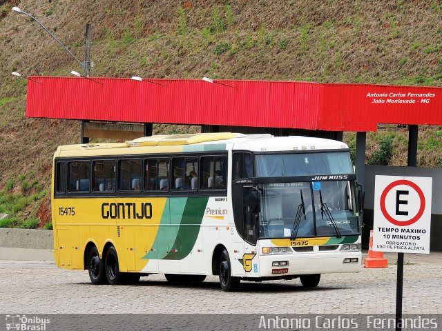 Empresa Gontijo de Transportes 15475 na cidade de João Monlevade, Minas Gerais, Brasil, por Antonio Carlos Fernandes. ID da foto: 3350103.