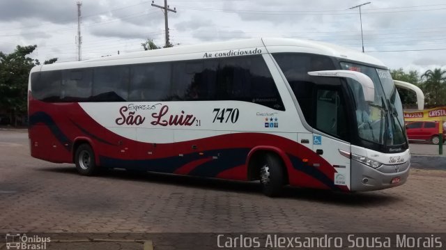 Expresso São Luiz 7470 na cidade de Piranhas, Goiás, Brasil, por Carlos Alexsandro Sousa Morais. Número da foto: #3352315.