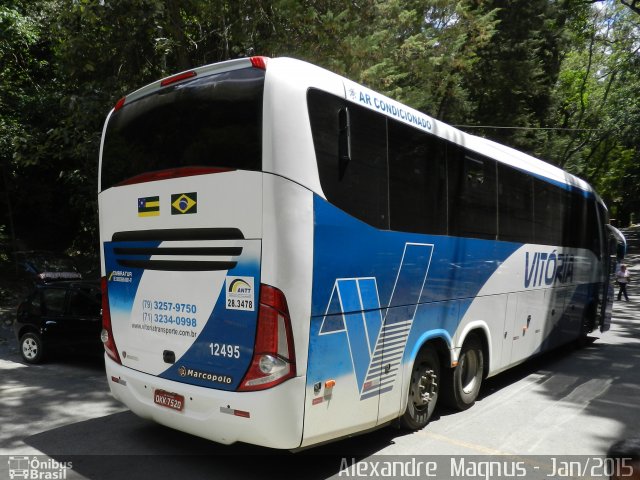 Vitória Transportes 12495 na cidade de Poços de Caldas, Minas Gerais, Brasil, por Alexandre  Magnus. ID da foto: 3357753.