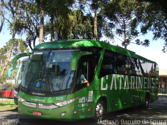 Auto Viação Catarinense 3431 na cidade de Curitiba, Paraná, Brasil, por Matheus Barreto de Souza. Número da foto: #3357653.