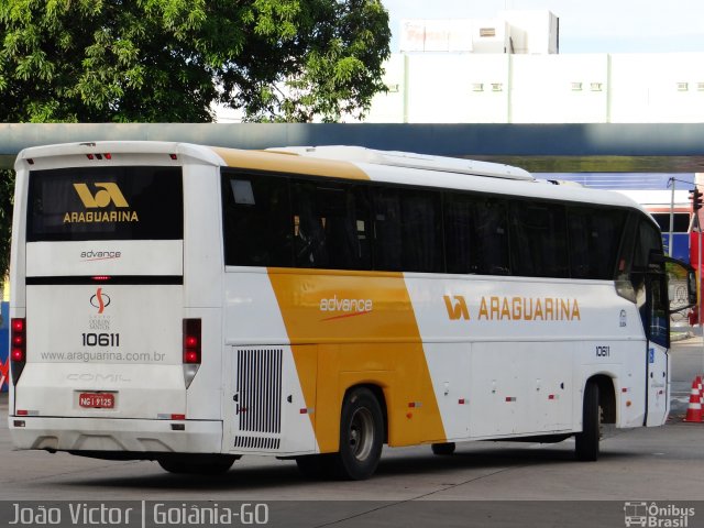 Viação Araguarina 10611 na cidade de Goiânia, Goiás, Brasil, por João Victor. ID da foto: 3358170.