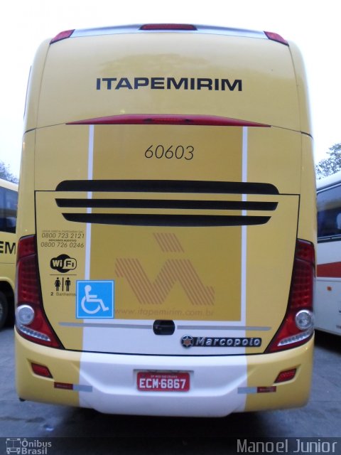 Viação Itapemirim 60603 na cidade de São Paulo, São Paulo, Brasil, por Manoel Junior. Número da foto: #3358546.