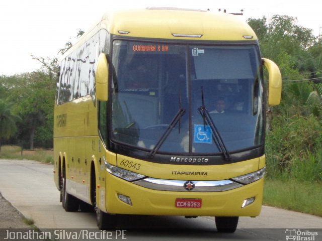 Viação Itapemirim 60543 na cidade de Recife, Pernambuco, Brasil, por Jonathan Silva. Número da foto: #3360827.