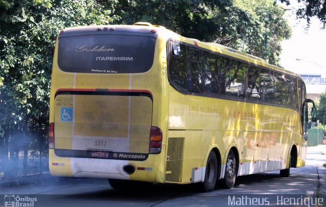 Viação Itapemirim 5511 na cidade de São Paulo, São Paulo, Brasil, por Matheus Henrique. ID da foto: 3364528.