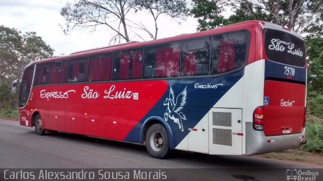 Expresso São Luiz 7570 na cidade de Bom Jardim de Goiás, Goiás, Brasil, por Carlos Alexsandro Sousa Morais. Número da foto: #3362720.