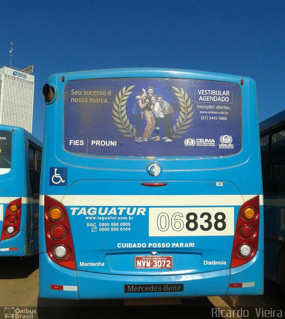 Taguatur - Taguatinga Transporte e Turismo 06838 na cidade de Brasília, Distrito Federal, Brasil, por Ricardo Vieira. Número da foto: #3367372.