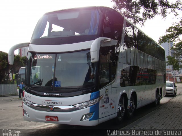 Auto Viação Catarinense 3514 na cidade de Curitiba, Paraná, Brasil, por Matheus Barreto de Souza. Número da foto: #3368644.