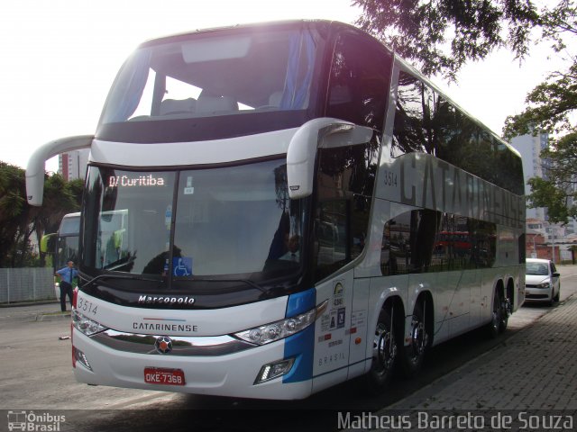 Auto Viação Catarinense 3514 na cidade de Curitiba, Paraná, Brasil, por Matheus Barreto de Souza. ID da foto: 3368644.