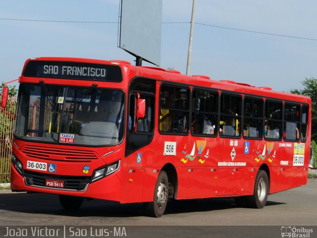 Viação Primor 36-003 na cidade de São Luís, Maranhão, Brasil, por João Victor. ID da foto: 3371301.