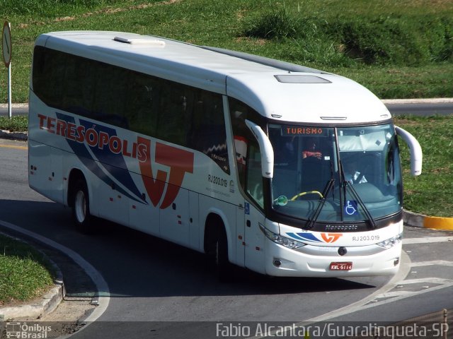 Viação Teresópolis RJ 203.019 na cidade de Aparecida, São Paulo, Brasil, por Fabio Alcantara. Número da foto: #3372642.