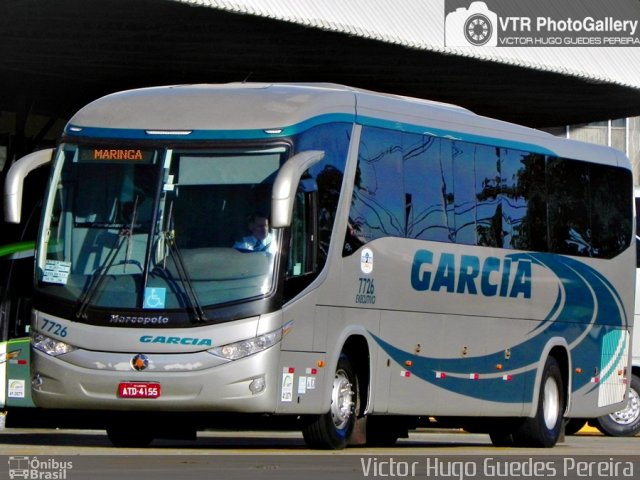 Viação Garcia 7726 na cidade de Maringá, Paraná, Brasil, por Victor Hugo Guedes Pereira. Número da foto: #3374189.