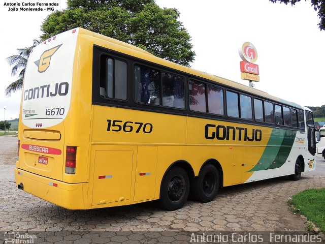 Empresa Gontijo de Transportes 15670 na cidade de João Monlevade, Minas Gerais, Brasil, por Antonio Carlos Fernandes. ID da foto: 3372756.