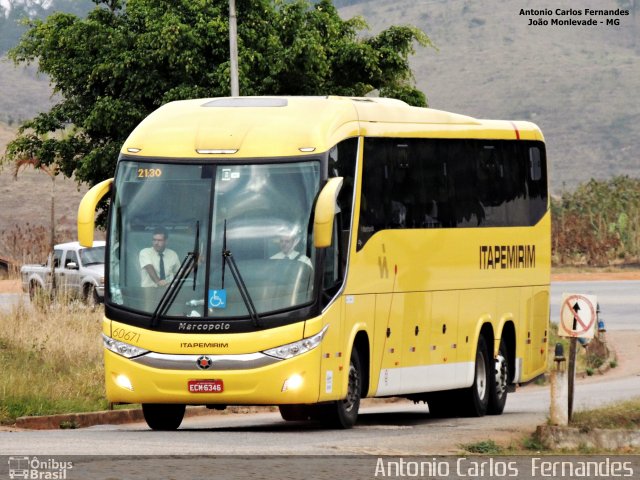 Viação Itapemirim 60671 na cidade de João Monlevade, Minas Gerais, Brasil, por Antonio Carlos Fernandes. ID da foto: 3377724.