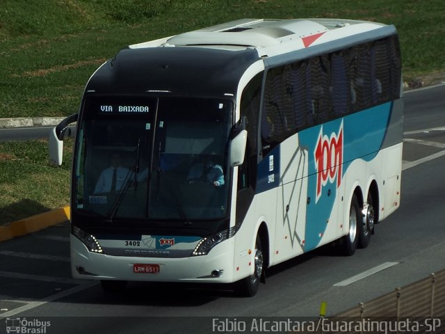 Auto Viação 1001 3402 na cidade de Aparecida, São Paulo, Brasil, por Fabio Alcantara. Número da foto: #3381650.