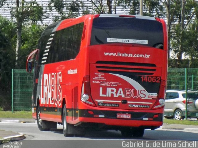 Lirabus 14062 na cidade de Jundiaí, São Paulo, Brasil, por Gabriel Giacomin de Lima. Número da foto: #3380016.