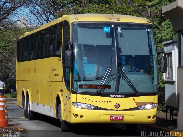 Viação Itapemirim 5851 na cidade de São Paulo, São Paulo, Brasil, por Bruno Mendes. ID da foto: 3382227.