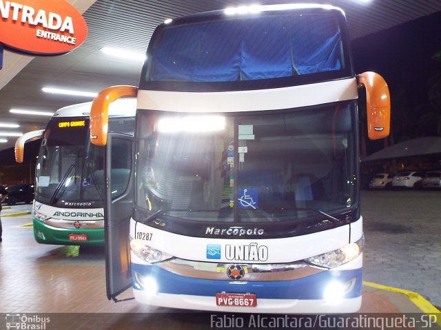 Expresso União 10287 na cidade de Guaratinguetá, São Paulo, Brasil, por Fabio Alcantara. Número da foto: #3389749.