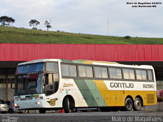 Empresa Gontijo de Transportes 11280 na cidade de João Monlevade, Minas Gerais, Brasil, por Mairo de Magalhães. ID da foto: 3389925.