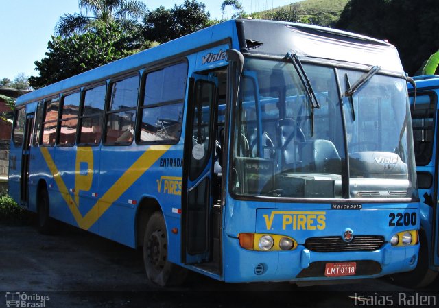 Viação Pires 2200 na cidade de Santos Dumont, Minas Gerais, Brasil, por Isaias Ralen. Número da foto: #3389347.