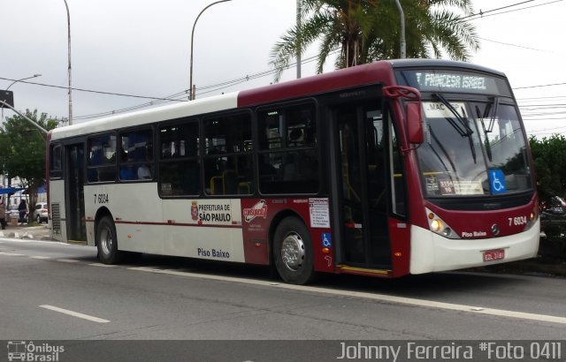 Viação Gatusa Transportes Urbanos 7 6034 na cidade de São Paulo, São Paulo, Brasil, por Johnny Ferreira. Número da foto: #3392255.
