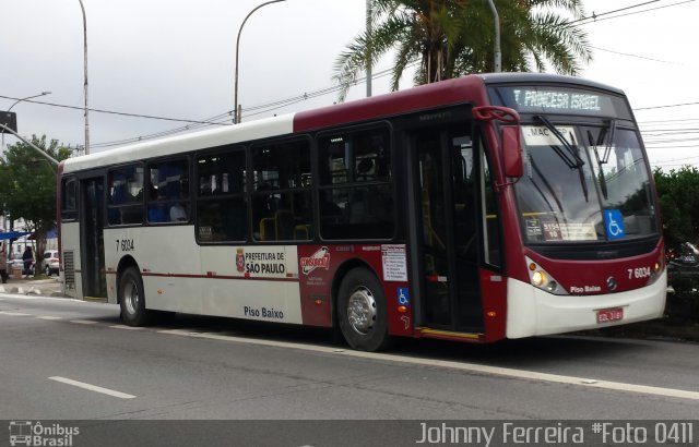 Viação Gatusa Transportes Urbanos 7 6034 na cidade de São Paulo, São Paulo, Brasil, por Johnny Ferreira. ID da foto: 3392255.