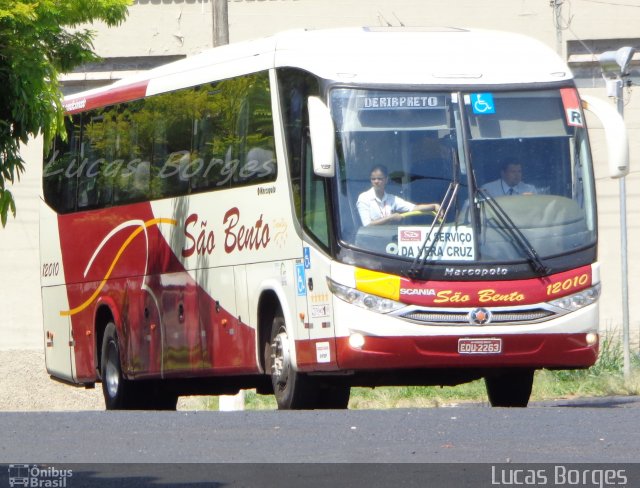 Viação São Bento Ribeirão Preto 12010 na cidade de Araxá, Minas Gerais, Brasil, por Lucas Borges . Número da foto: #3392151.