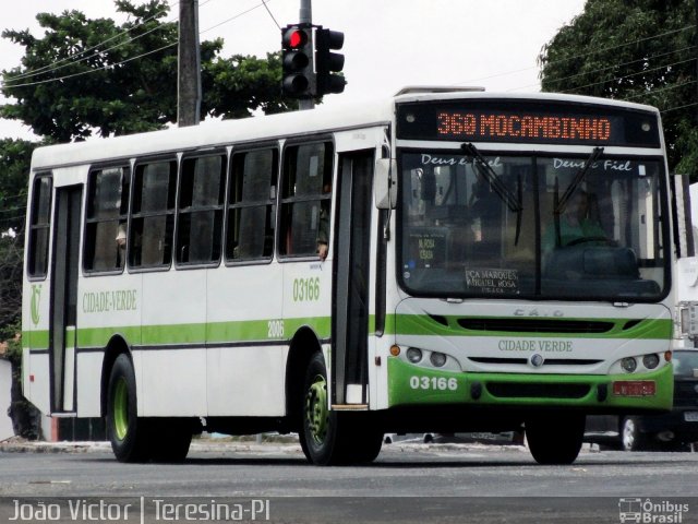 Transporte Coletivo Cidade Verde 03166 na cidade de Teresina, Piauí, Brasil, por João Victor. ID da foto: 3391899.