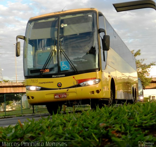 Viação Itapemirim 7805 na cidade de Vitória, Espírito Santo, Brasil, por Marcos Pinnheiro Meneses. ID da foto: 3330524.