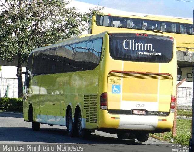 Viação Itapemirim 8863 na cidade de Vitória, Espírito Santo, Brasil, por Marcos Pinnheiro Meneses. ID da foto: 3329642.