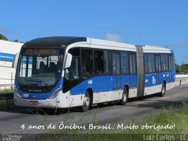 Cidade Alta Transportes 1.102 na cidade de Olinda, Pernambuco, Brasil, por Luiz Carlos de Santana. ID da foto: 3394726.